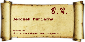 Bencsek Marianna névjegykártya